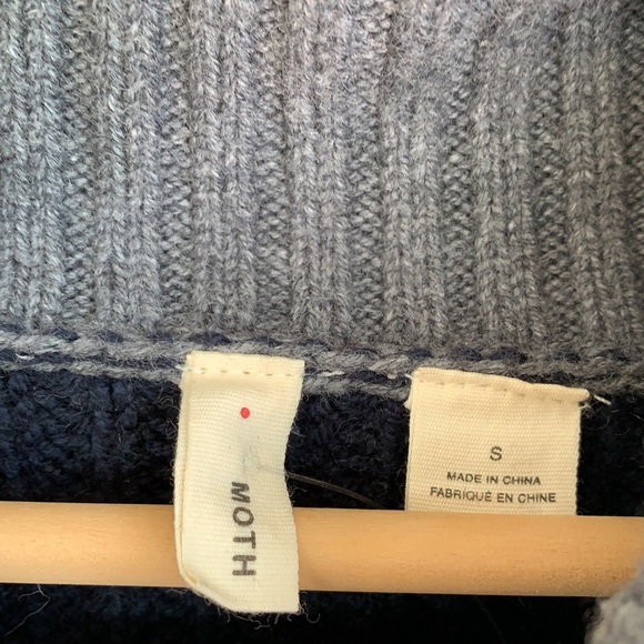 Anthropologie Moth Cuff Sleeve Color Block Tunic Sweater sz S - Picture 5 of 9